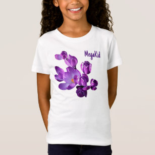 Trendy Mega Kid brand purple floral cute girly  T-Shirt