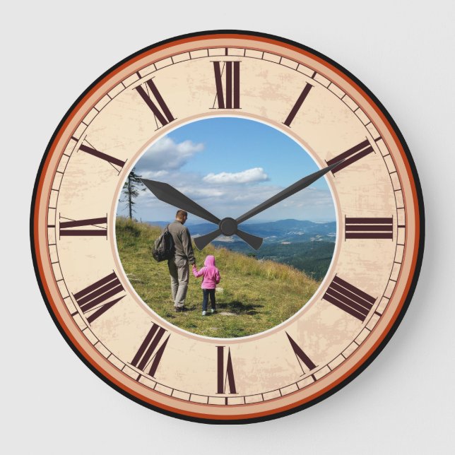 TRENDY MEMORABLE MOMENTS PERSONALIZED PICTURE LARGE CLOCK (Front)