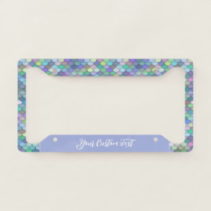 Trendy Mermaid Scales Pastel Pattern License Plate Frame