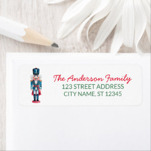 Trendy Merry Christmas Nutcracker Return Address   Label