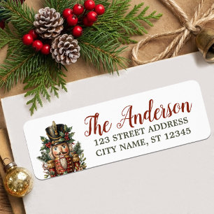 Trendy Merry Christmas Nutcracker Return Address Label