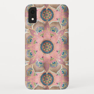 Trendy Metallic Gold and Pink Mandala Design iPhone XR Case