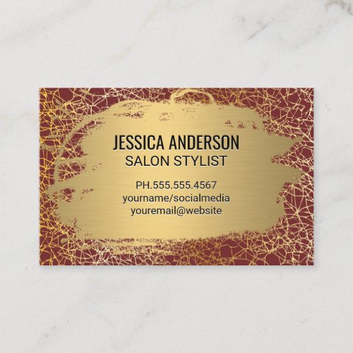 Trendy Metallic Gold Texture Background Business Card