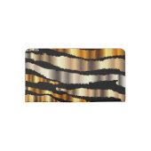 Trendy Metallic Gold Zebra Stripe Animal Print Checkbook Cover (Back)