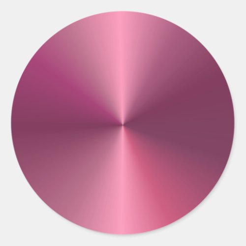 Trendy Metallic Look Blank Elegant Pink Template Classic Round Sticker