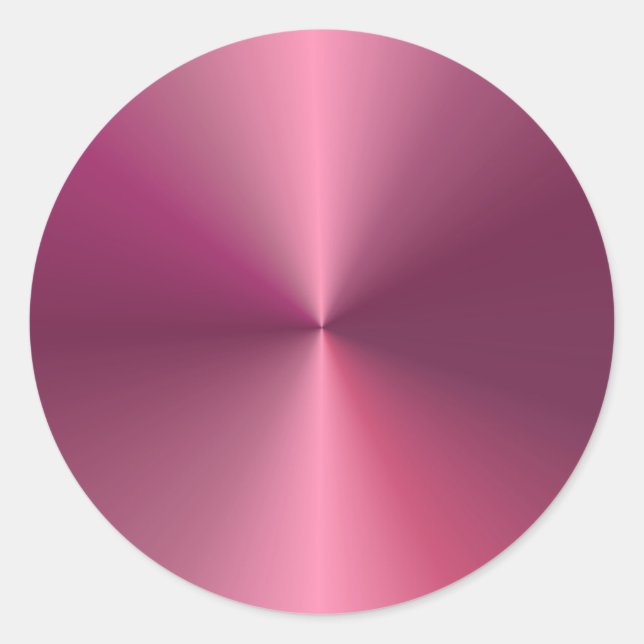 Trendy Metallic Look Blank Elegant Pink Template Classic Round Sticker (Front)