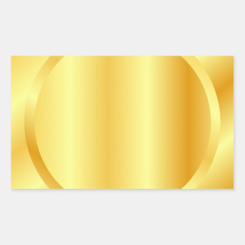 Trendy Metallic Look Faux Gold Blank Template Rectangular Sticker