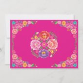 Trendy Mexican Floral Fiesta Girl Baby Shower Invitation (Back)