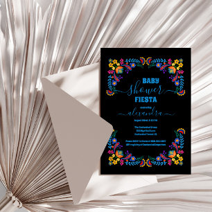 Trendy Mexican Floral Fiesta Girl Baby Shower Invitation