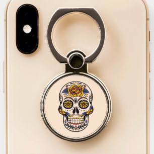 Trendy Mexican skull theme art girl gift Phone Ring Stand