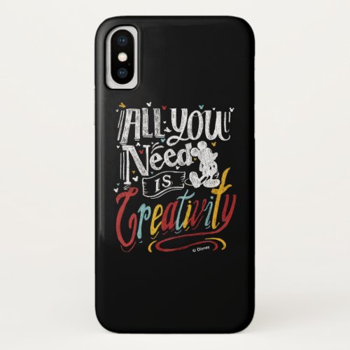 Trendy Mickey  All You Need Is Creativity iPhone X Case