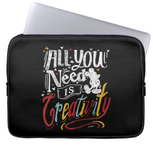 Trendy Mickey All You Need Is Creativity Laptop Sleeve
