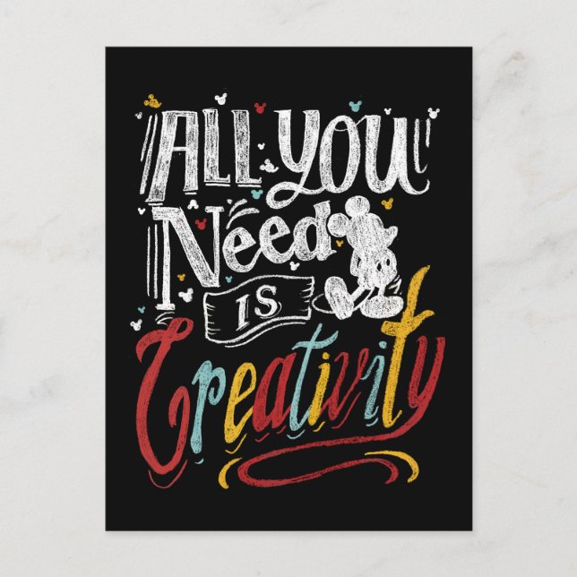 Trendy Mickey | All You Need Is Creativity Postcard (Front)