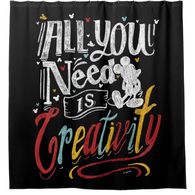 Trendy Mickey | All You Need Is Creativity Shower Curtain (Front)