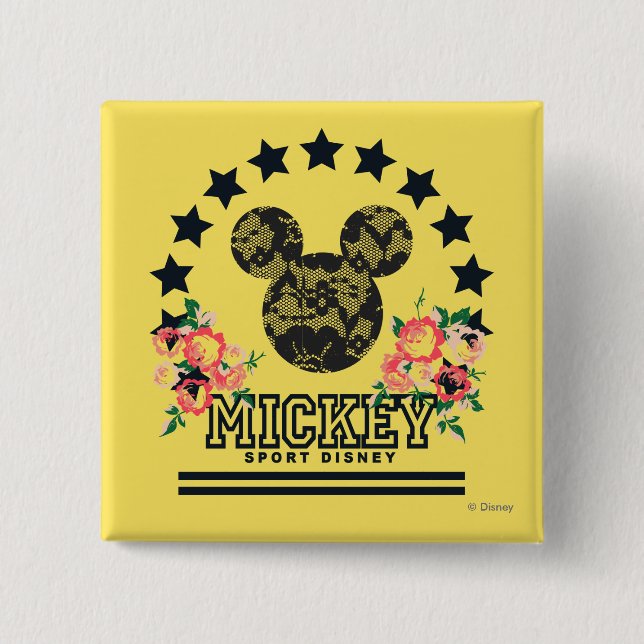 Trendy Mickey | Athletic Pinback Button (Front)