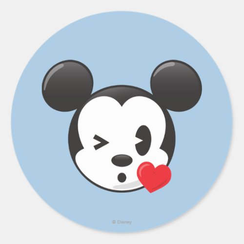 Trendy Mickey  Flirty Emoji Classic Round Sticker