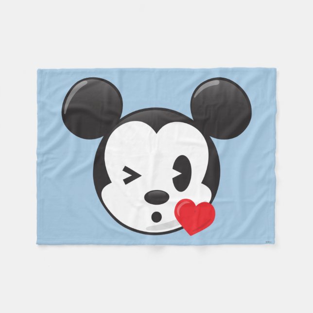 Trendy Mickey | Flirty Emoji Fleece Blanket (Front (Horizontal))