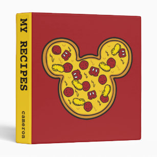 Trendy Mickey   Head-Shaped Pizza Recipe 3 Ring Binder