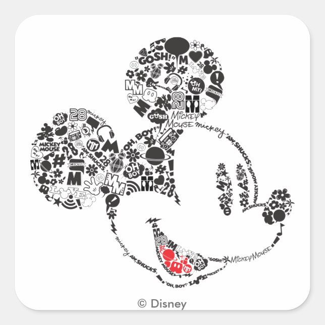 Trendy Mickey | Icons & Phrases Square Sticker (Front)
