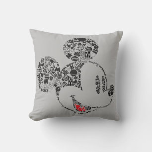 Trendy Mickey   Icons & Phrases Throw Pillow
