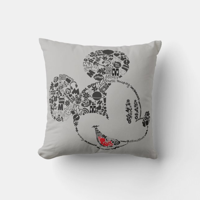 Trendy Mickey | Icons & Phrases Throw Pillow (Front)