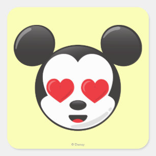 Trendy Mickey In Love Emoji Square Sticker