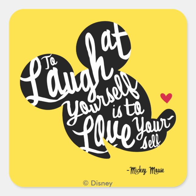 Trendy Mickey | Laugh At Yourself Square Sticker (Front)