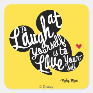 Trendy Mickey Laugh At Yourself Square Sticker