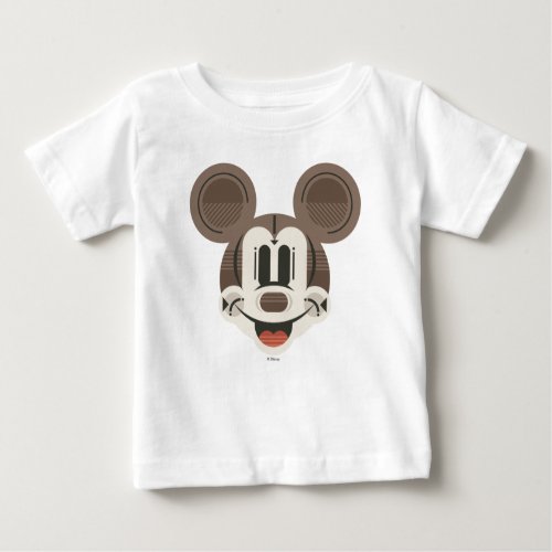 Trendy Mickey  Stylized Stripes Retro Head Baby T_Shirt