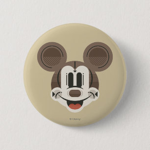 Trendy Mickey   Stylized Stripes Retro Head Button