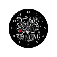 Trendy Mickey | Today Is Going To Be Amazing Round Clock