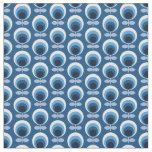 Trendy Mid Century Modern Blue Floral Fabric