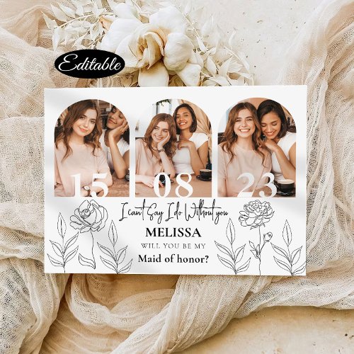 Trendy Minimal Bridesmaid Proposal Card