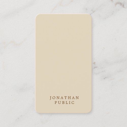 Trendy Minimal Design Modern Elegant Beige Plain Business Card