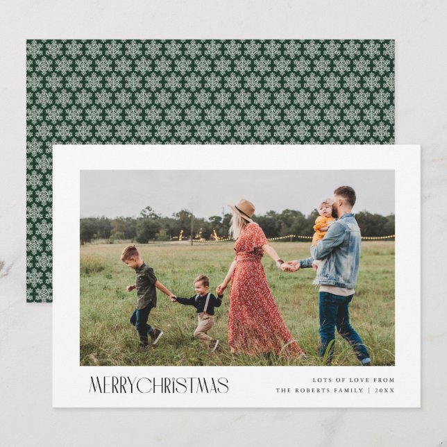 trendy minimal merry christmas card (Front/Back)