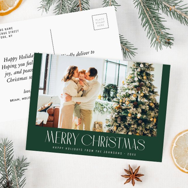 Trendy minimal photo christmas card (Creator Uploaded)