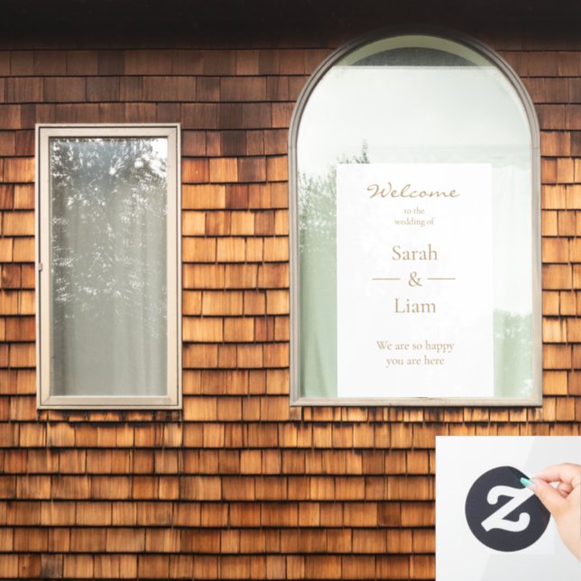 Trendy Minimalism |  Chic Golden Font Window Cling (Home Window)