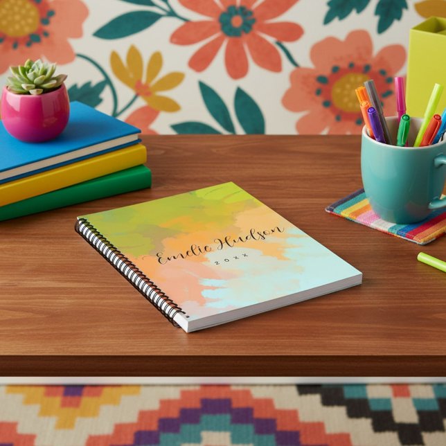  Trendy minimalist  abstract watercolor spiral  Notebook (Creator Uploaded)
