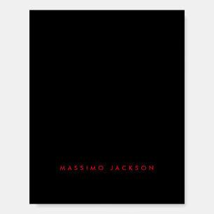 Trendy Minimalist Black Red Professional Your Name Foam Board