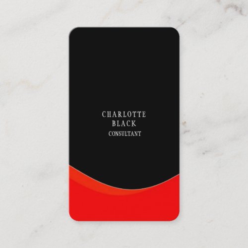 Trendy Minimalist Black Red White Creative Plain Business Card