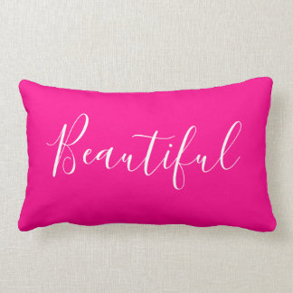 Trendy minimalist bright pink simple modern lumbar pillow