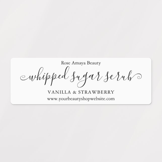 Trendy Minimalist Calligraphy Whipped Sugar Scrub Labels (Design 1)