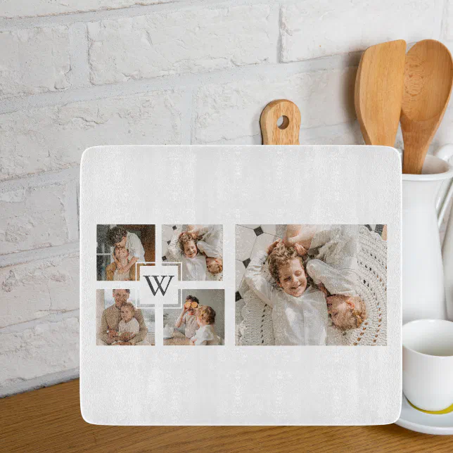 Discover Trendy Minimalist Collage Fathers Photo Daddy Gift Cutting Board