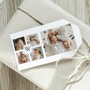 Trendy Minimalist Collage Fathers Photo Daddy Gift Gift Tags