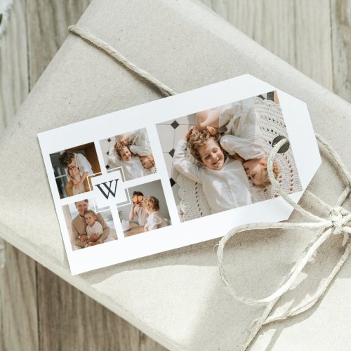 Trendy Minimalist Collage Fathers Photo Daddy Gift Gift Tags