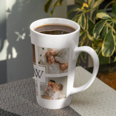Trendy Minimalist Collage Fathers Photo Daddy Gift Latte Mug at Zazzle