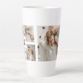 Trendy Minimalist Collage Fathers Photo Daddy Gift Latte Mug (Front)