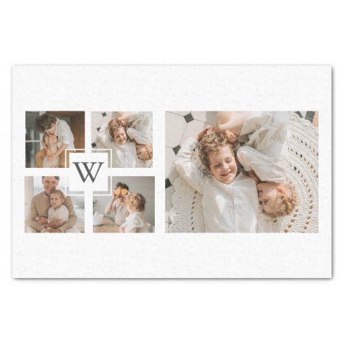 Trendy Minimalist Collage Fathers Photo Daddy Gift Tissue Paper