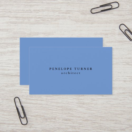 Trendy Minimalist Cornflower Blue Professional  Business Card