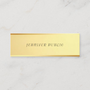 Trendy Minimalist Design Glamorous Gold Template Mini Business Card